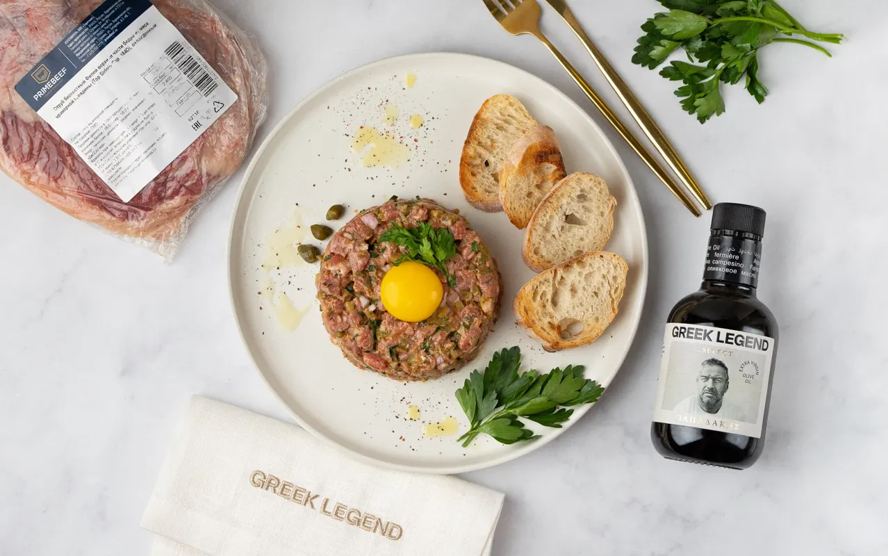 Тартар классический из отруба Пиканья PRIMEBEEF с оливковым маслом