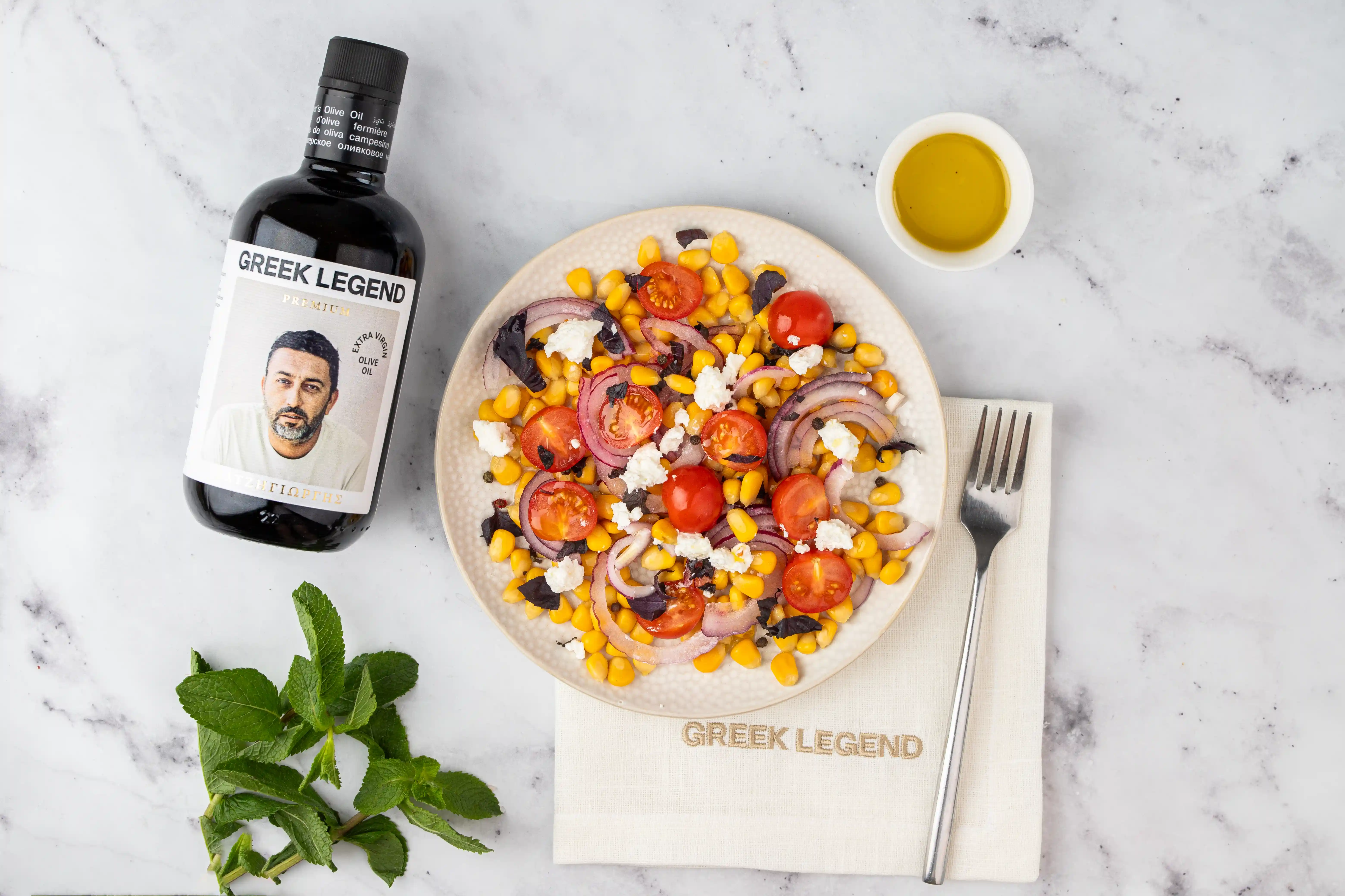 Салат с кукурузой и оливковым маслом